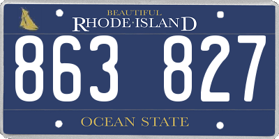 RI license plate 863827