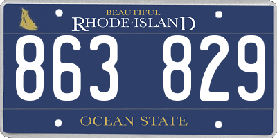 RI license plate 863829