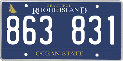 RI license plate 863831