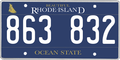 RI license plate 863832