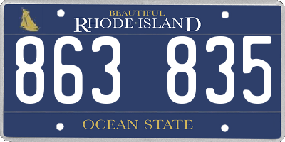 RI license plate 863835