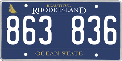 RI license plate 863836