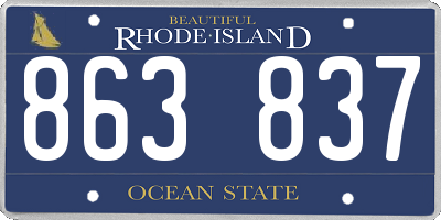 RI license plate 863837