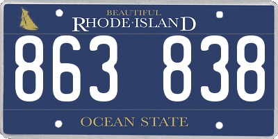 RI license plate 863838