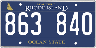 RI license plate 863840