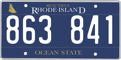 RI license plate 863841
