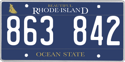 RI license plate 863842