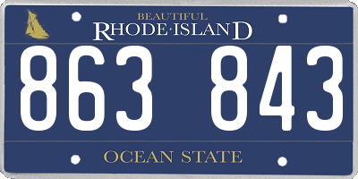 RI license plate 863843