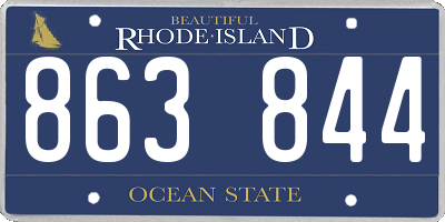 RI license plate 863844