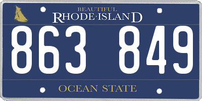 RI license plate 863849
