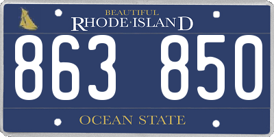 RI license plate 863850