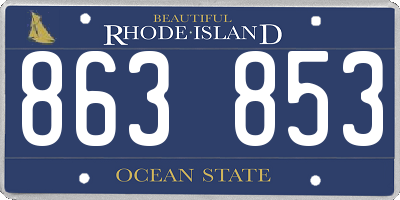 RI license plate 863853