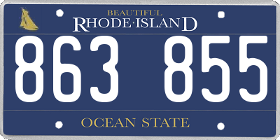 RI license plate 863855