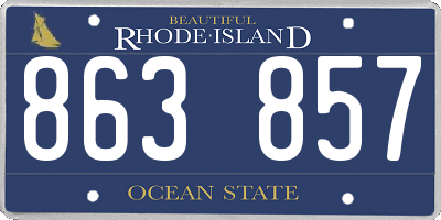 RI license plate 863857