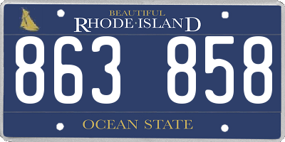 RI license plate 863858