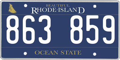 RI license plate 863859