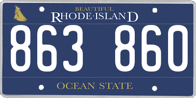 RI license plate 863860