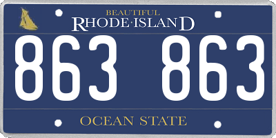 RI license plate 863863