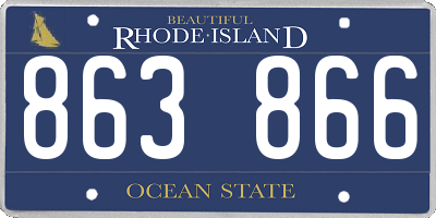 RI license plate 863866
