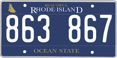 RI license plate 863867
