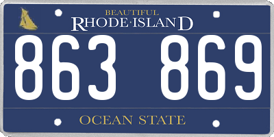 RI license plate 863869