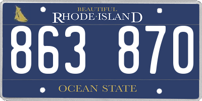 RI license plate 863870