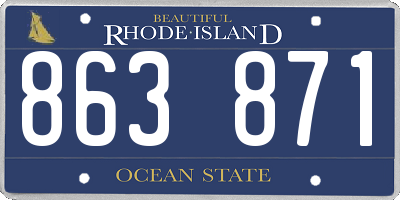 RI license plate 863871