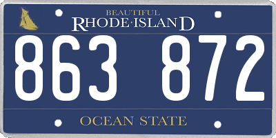 RI license plate 863872