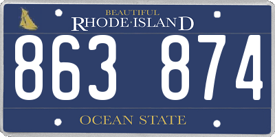 RI license plate 863874