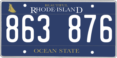RI license plate 863876