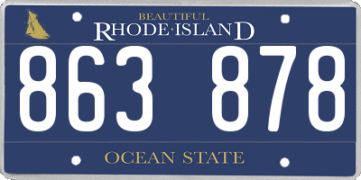 RI license plate 863878