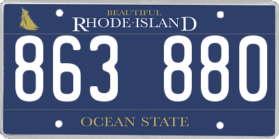 RI license plate 863880