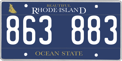 RI license plate 863883