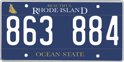 RI license plate 863884