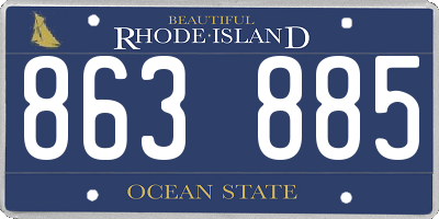 RI license plate 863885