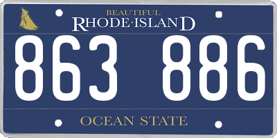RI license plate 863886