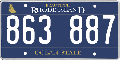 RI license plate 863887
