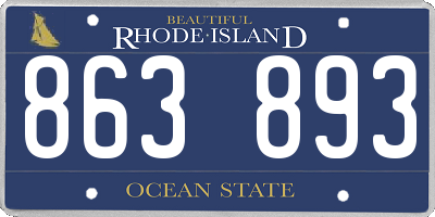 RI license plate 863893