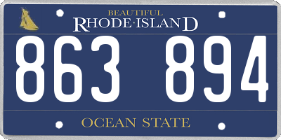 RI license plate 863894
