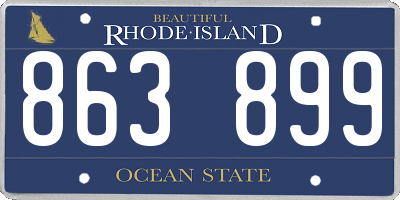 RI license plate 863899