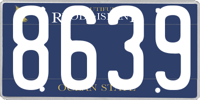 RI license plate 8639