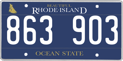 RI license plate 863903