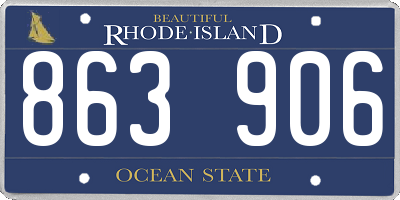 RI license plate 863906