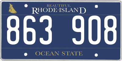 RI license plate 863908