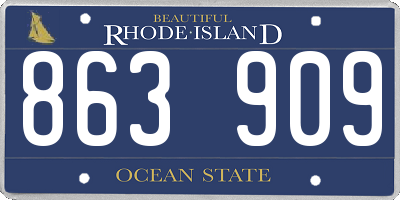 RI license plate 863909