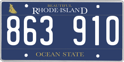 RI license plate 863910