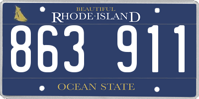 RI license plate 863911