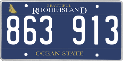 RI license plate 863913