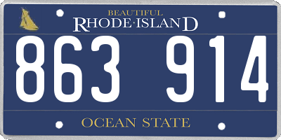 RI license plate 863914