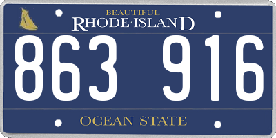 RI license plate 863916